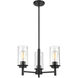Janna 3 Light 18 inch Matte Black Chandelier Ceiling Light